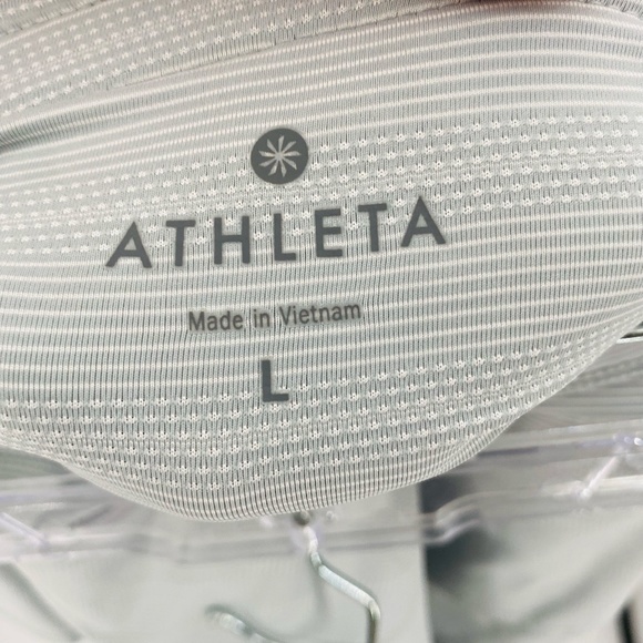 Athleta Women's Tiered Athletic Mini Skirt Gray White Size Large - Picture 2 of 4